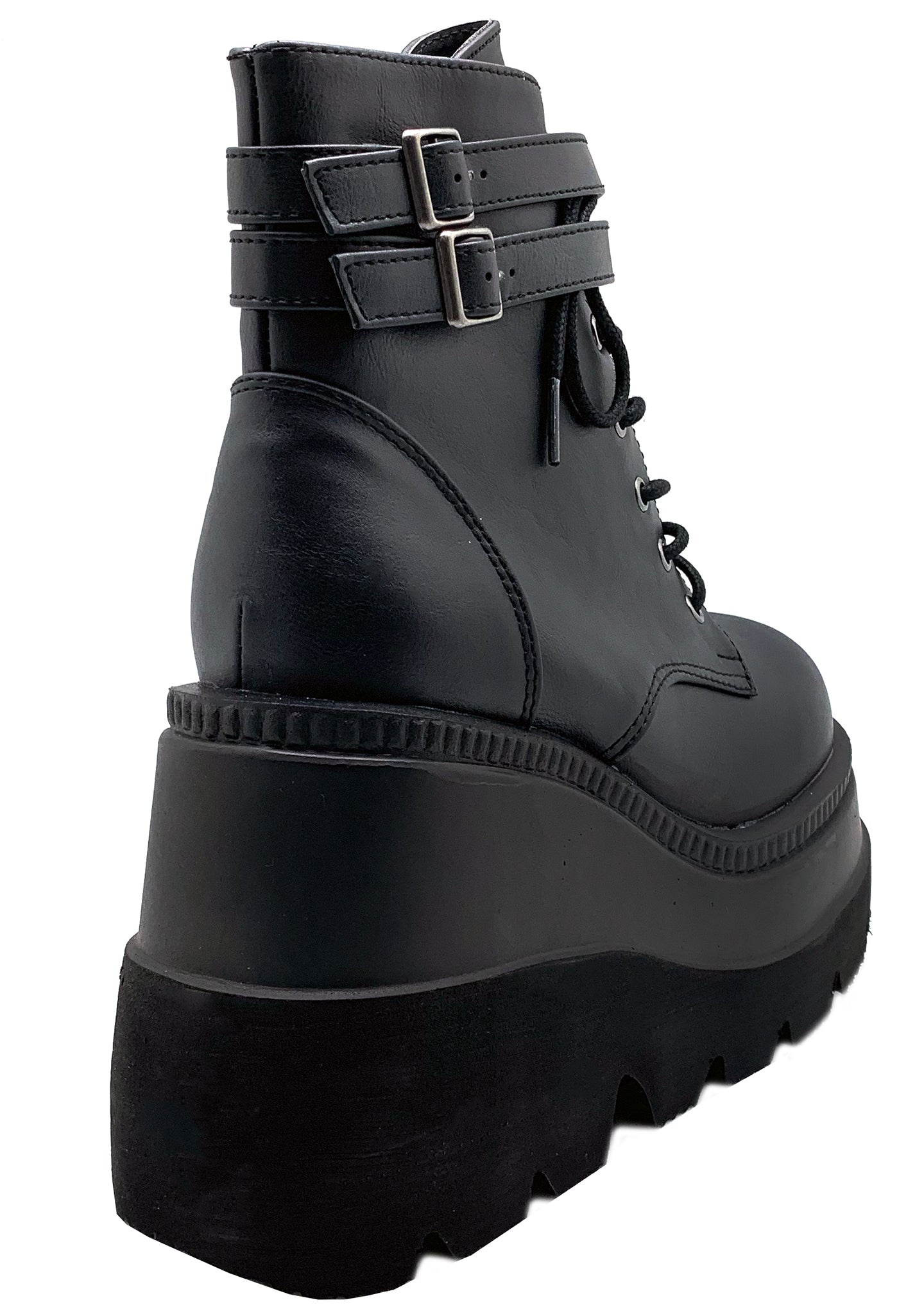 SHAKER 52 Damage Control Black Platform Boots