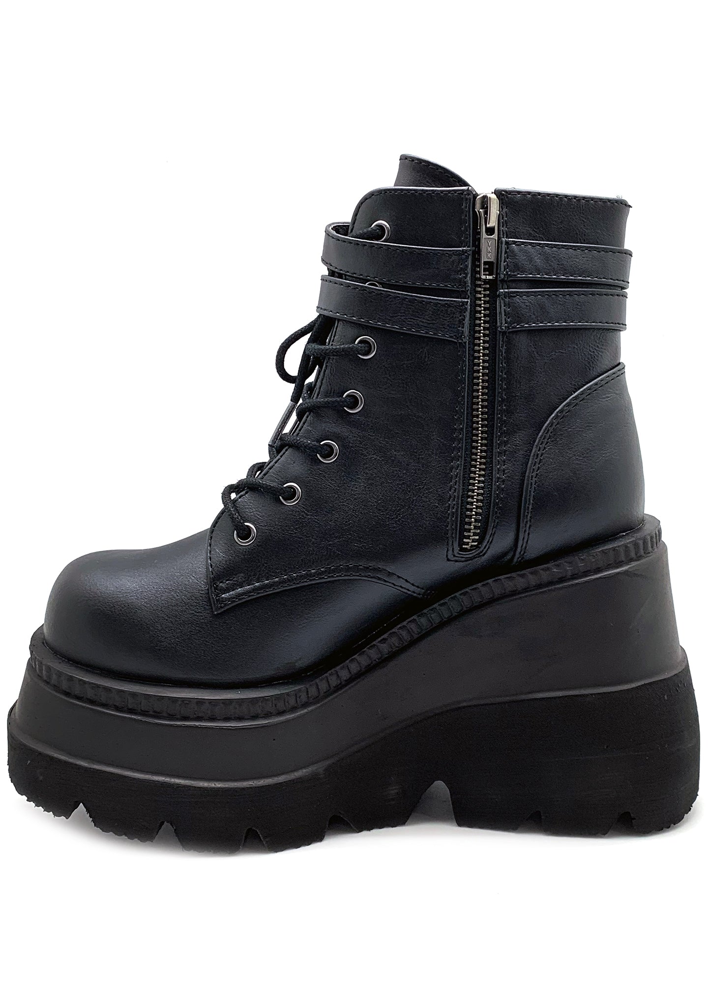  SHAKER 52 Damage Control Black Platform Boots