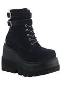  SHAKER 52 Midnight Seance Velvet Black Platform Boots