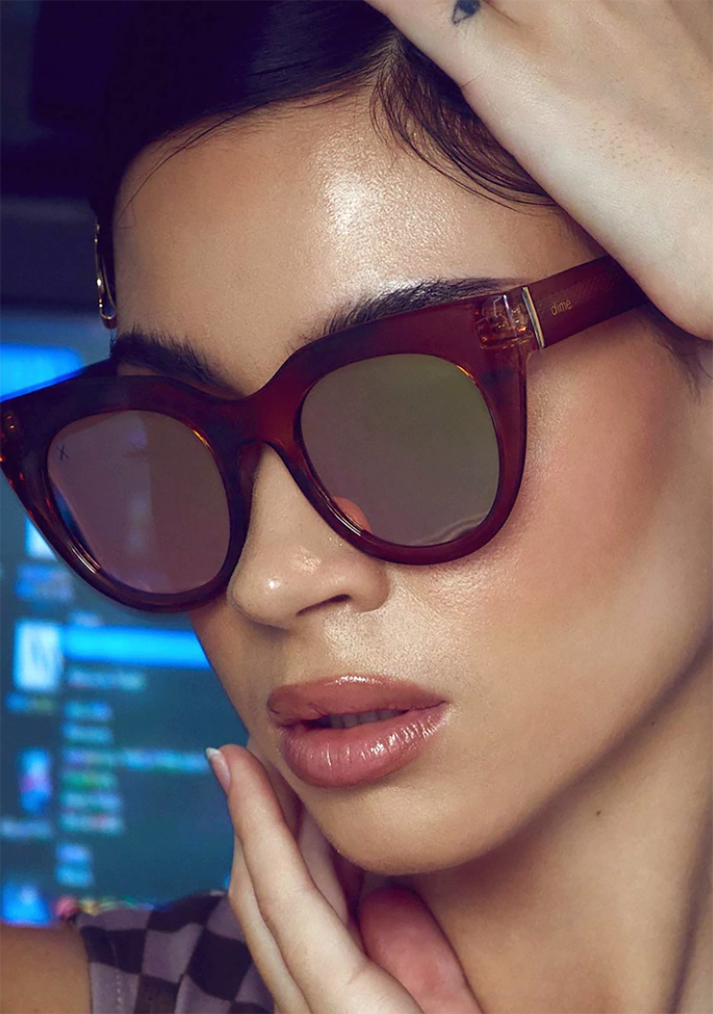  Rumors Sunglasses In Taupe Crystal/Beige Mirror