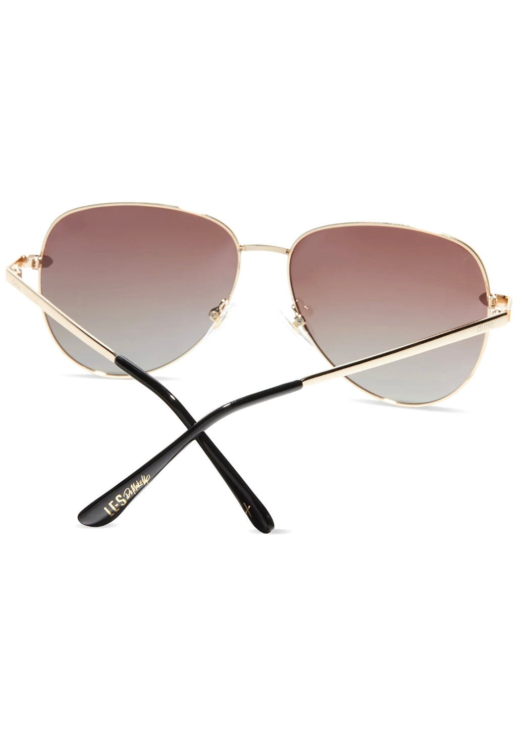  X Les Do Makeup After Party Polarized Sunglasses In Gold/Brown Gradient