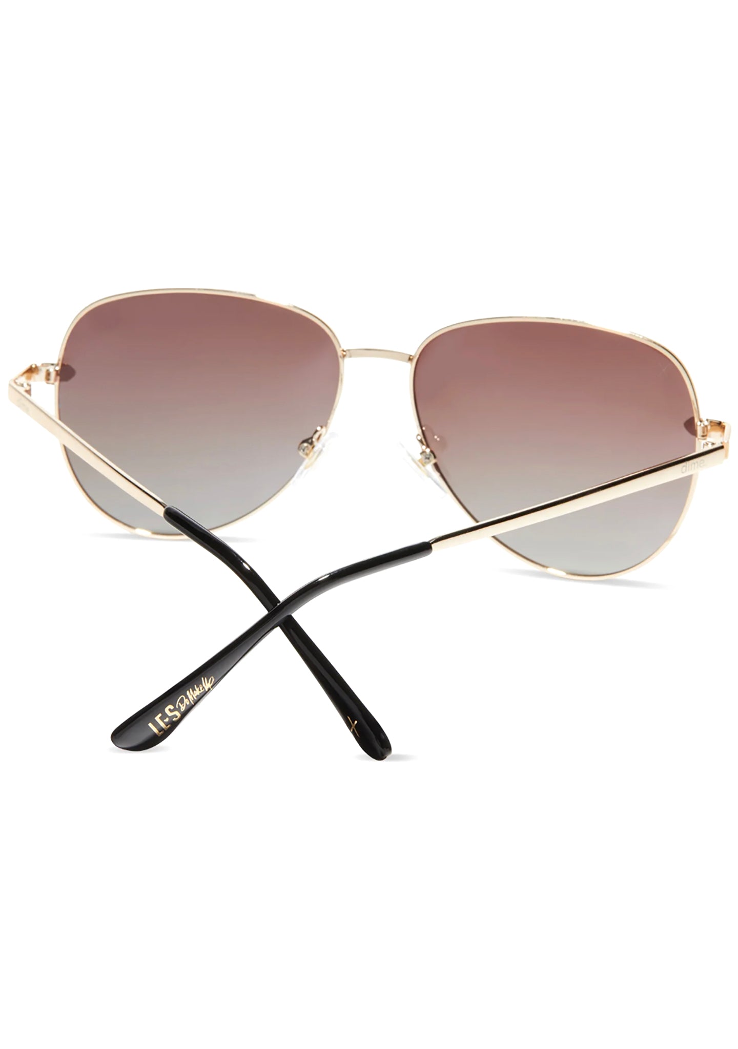  X Les Do Makeup After Party Polarized Sunglasses In Gold/Brown Gradient