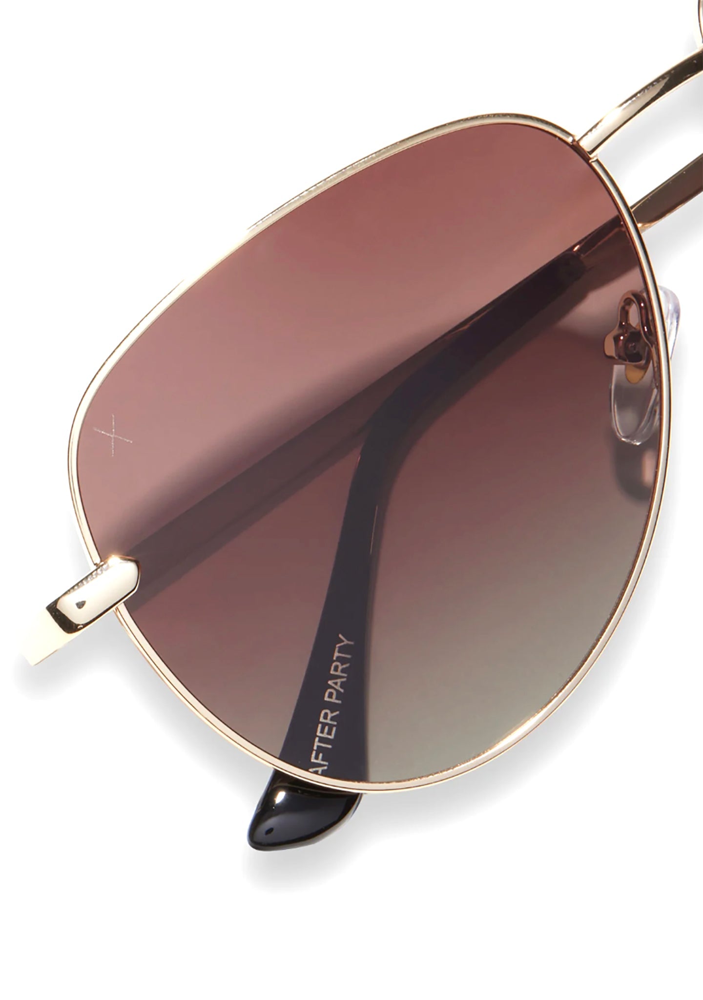  X Les Do Makeup After Party Polarized Sunglasses In Gold/Brown Gradient