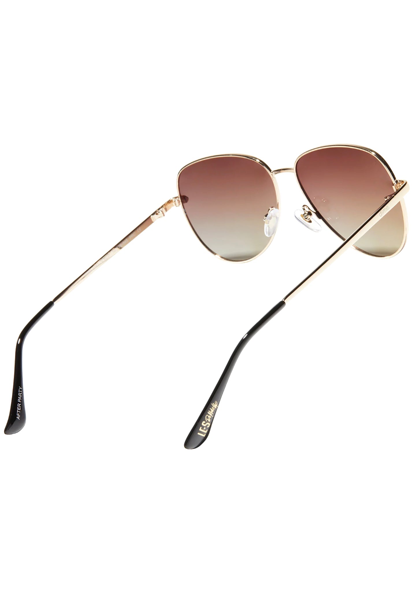  X Les Do Makeup After Party Polarized Sunglasses In Gold/Brown Gradient