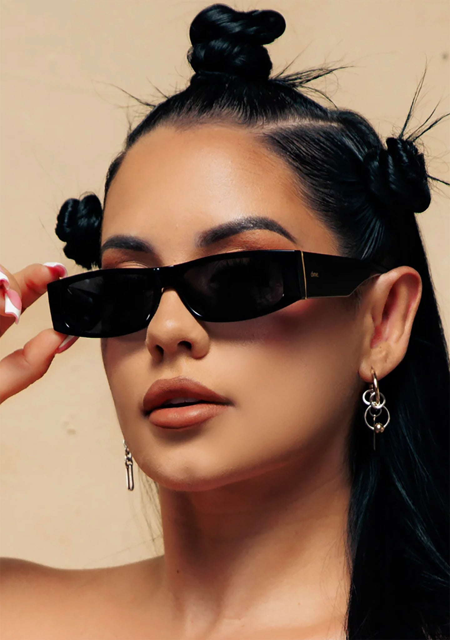  X Les Do Makeup Midnight Polarized Sunglasses In Black/Grey Purple Flash