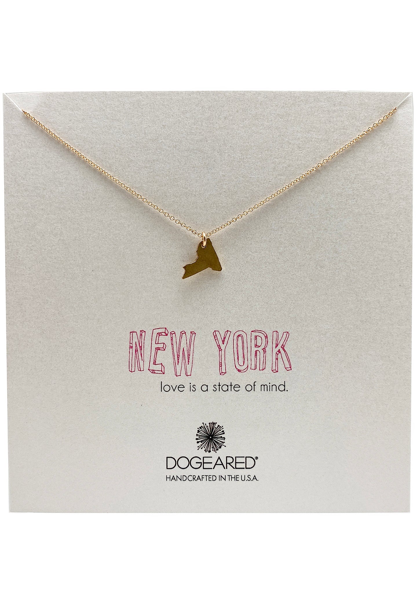 Love Is A State Of Mind New York Necklace In Gold