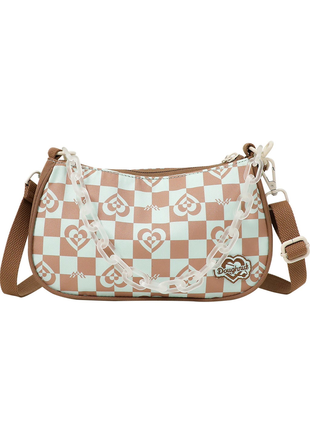  Kaleido Series Priestess Crossbody Bag In Mushroom Checked