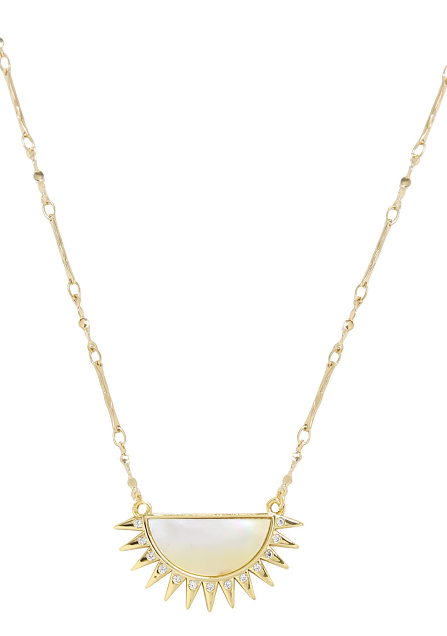  Sunset Reflection Mother Of Pearl Pendant Necklace