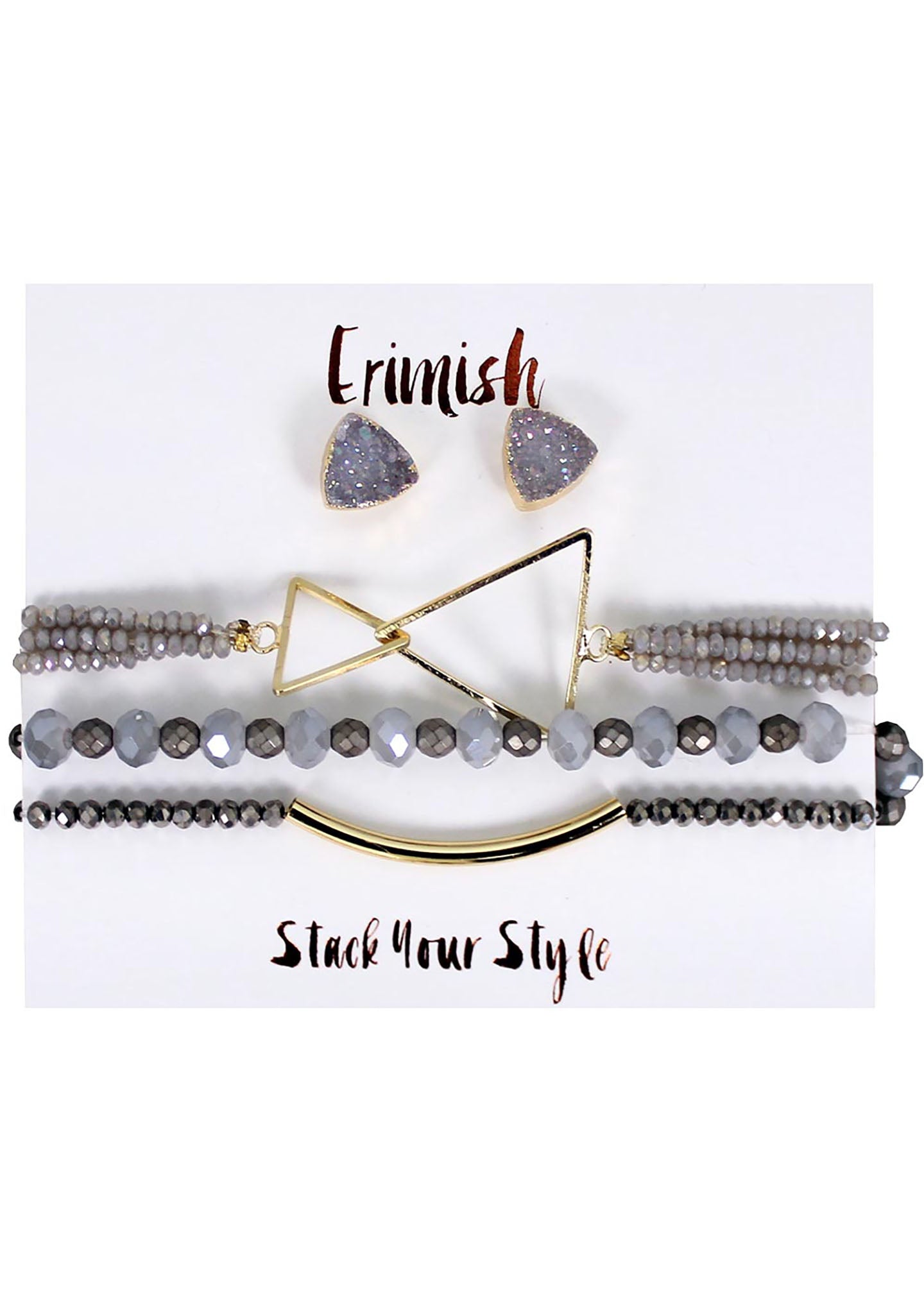  Erimish Dusk Earrings & Bracelet Stack Set