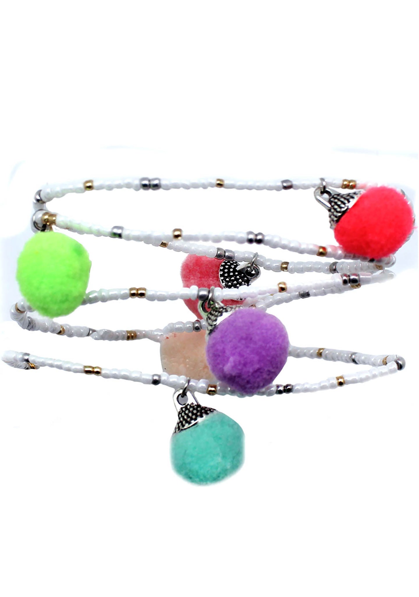  Gem Jam Pom Pom Wrap Bracelet
