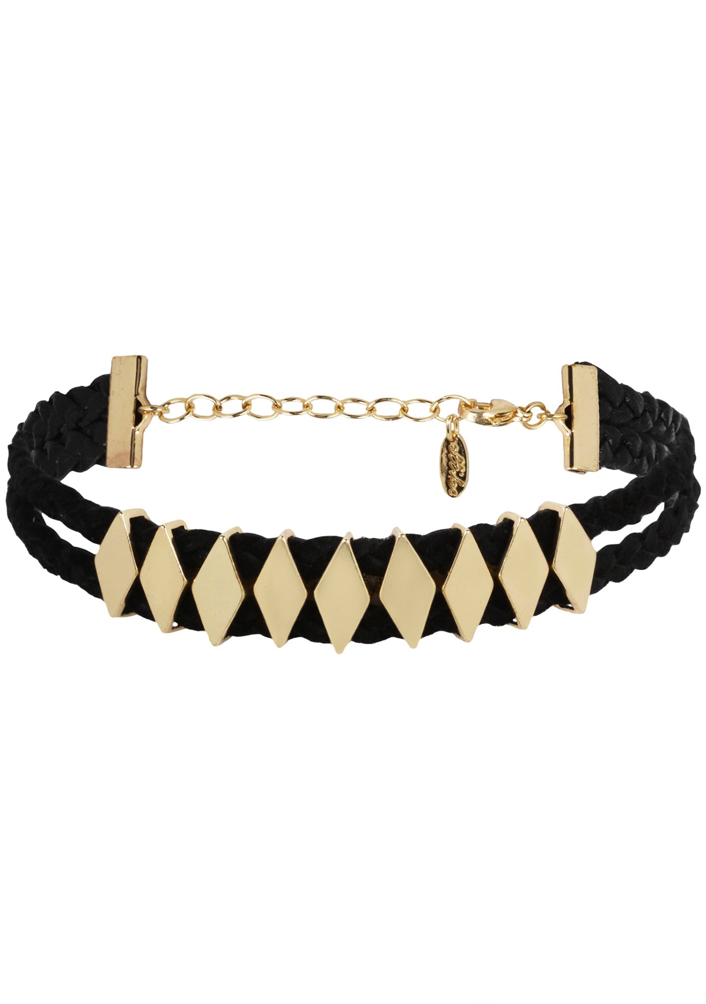  Just Rebellious Choker In Black/Gold