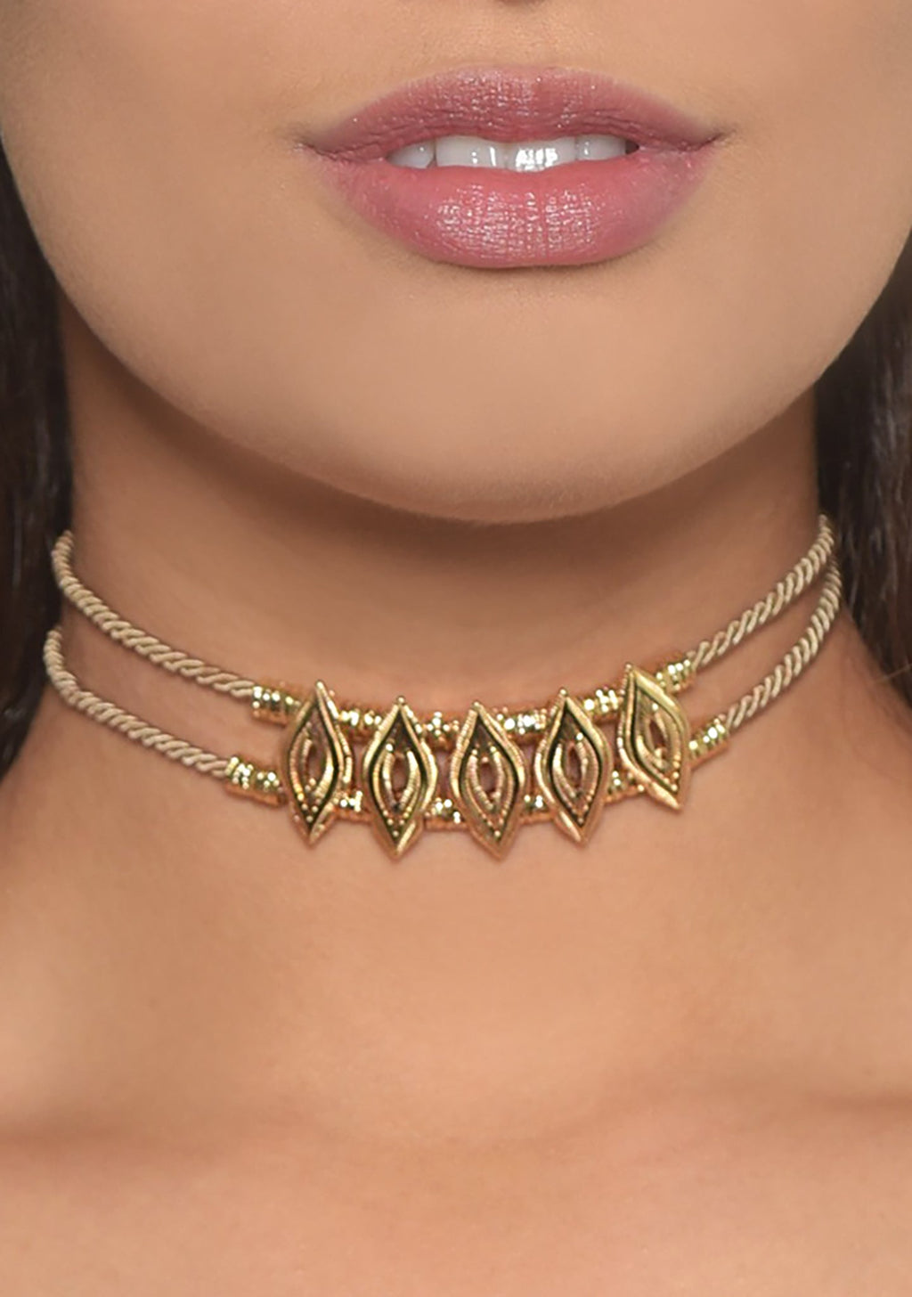  Industrial Choker In Tan/Gold