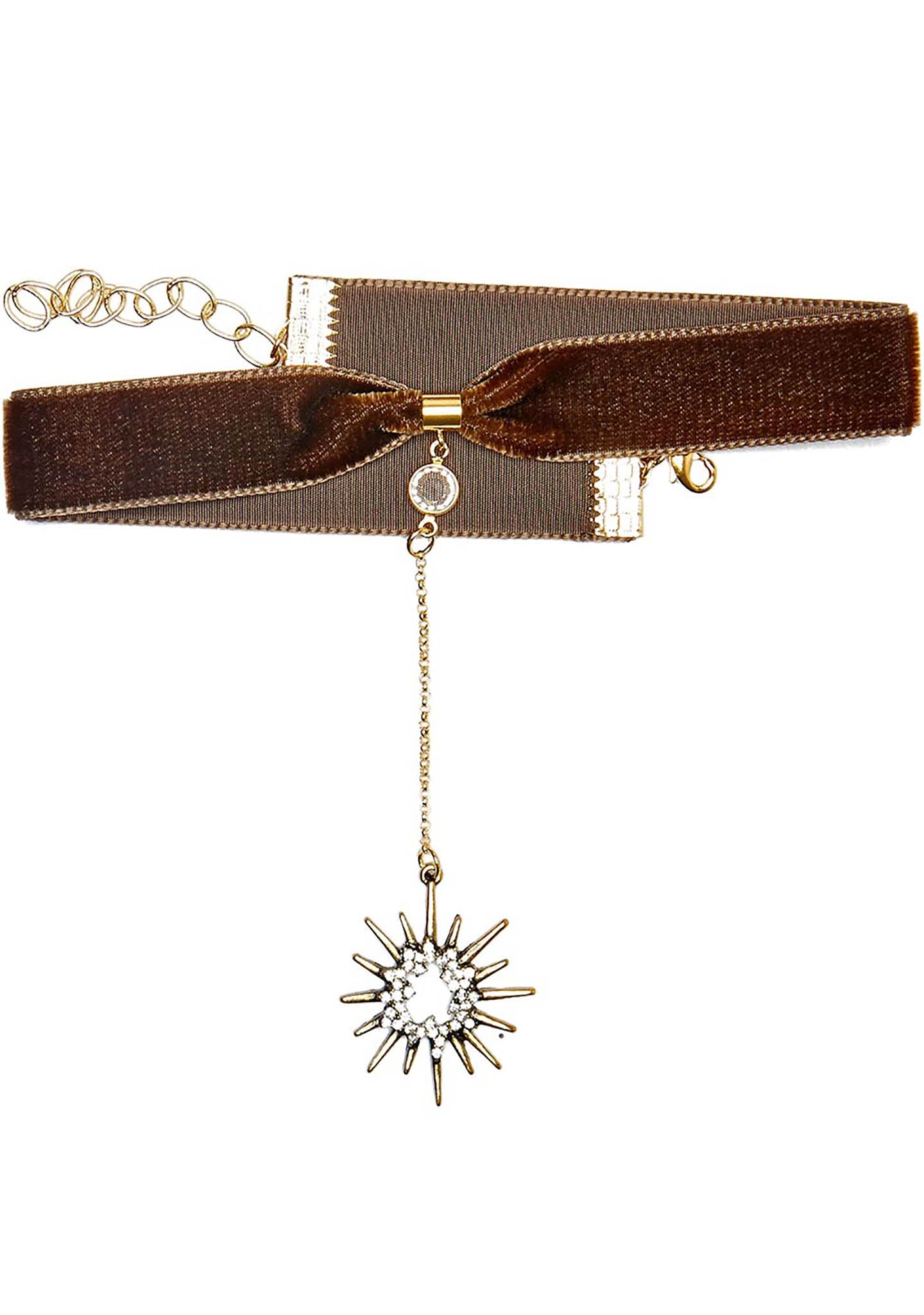  Saturday Night Fever Starburst Choker In Olive