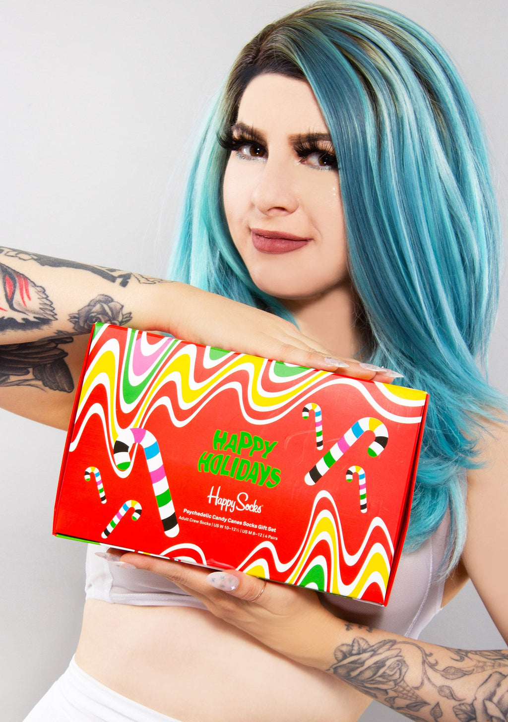 Happy Socks Psychedelic Candy Cane Socks Gift Box Set