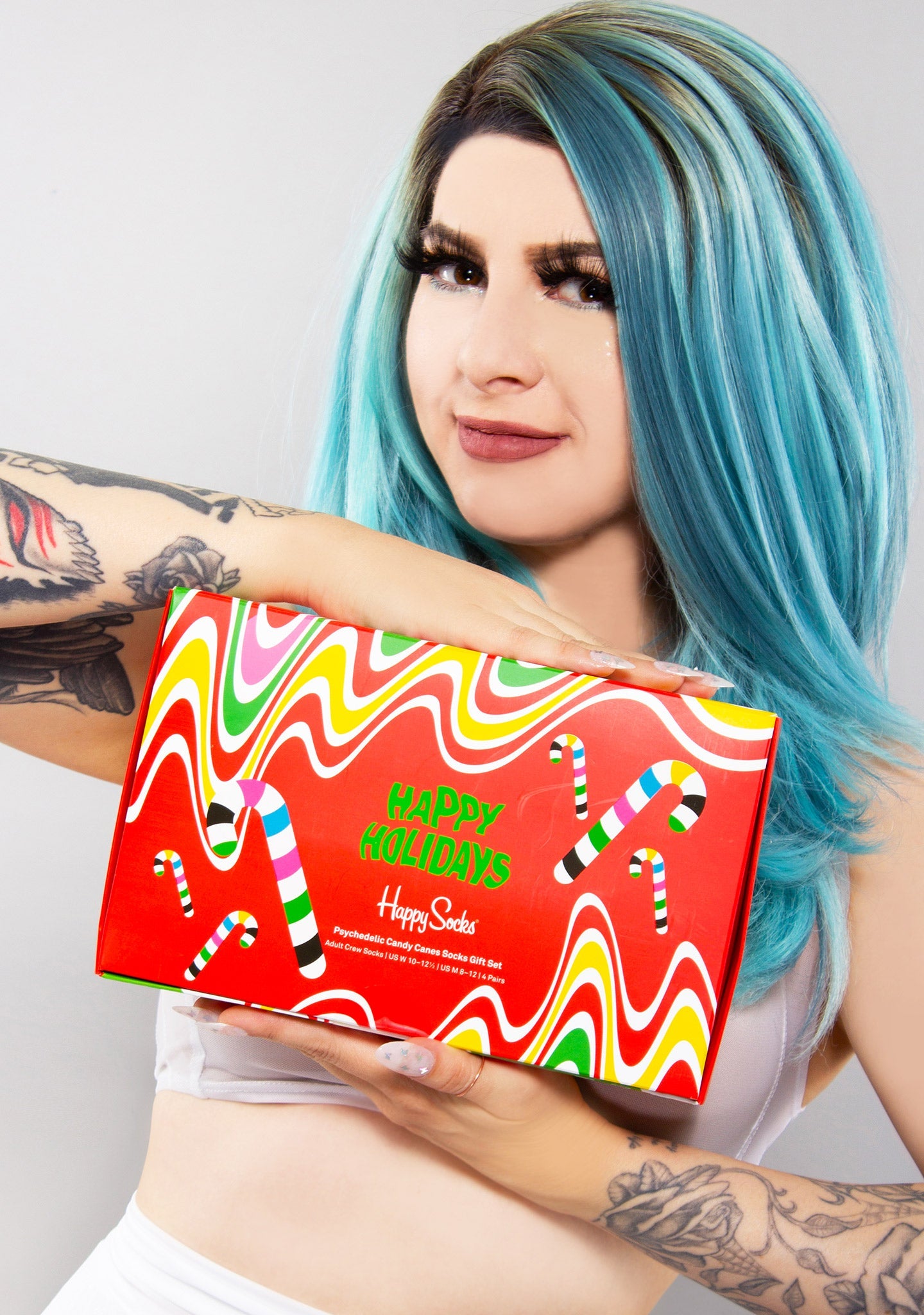 Happy Socks Psychedelic Candy Cane Socks Gift Box Set
