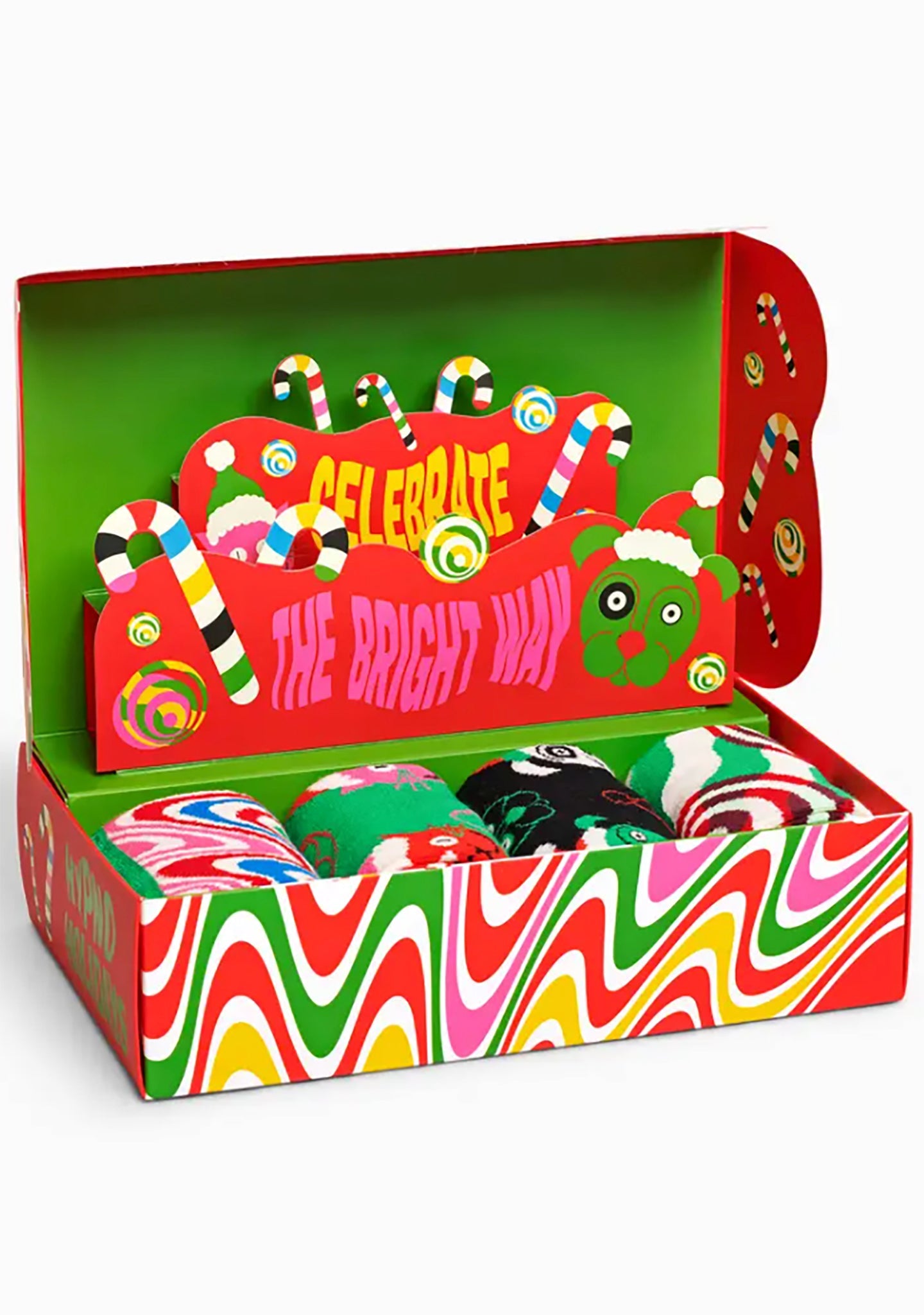 Happy Socks Psychedelic Candy Cane Socks Gift Box Set