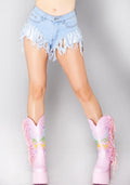  Festival Fever Fringe High Waisted Shorts