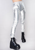  High Frequency Silver Hologram Drawstring Pants