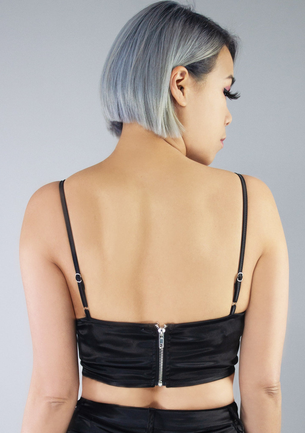  Glamour Fest Satin Bustier Crop Top