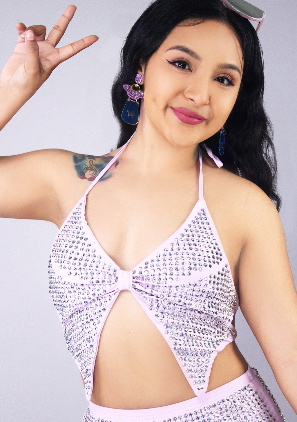  Lavish Me Butterfly Rhinestone Top