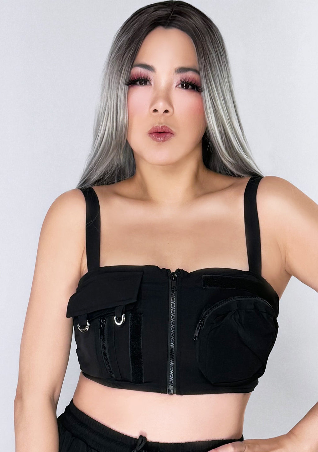  Metro Chic Black Cargo Crop Top