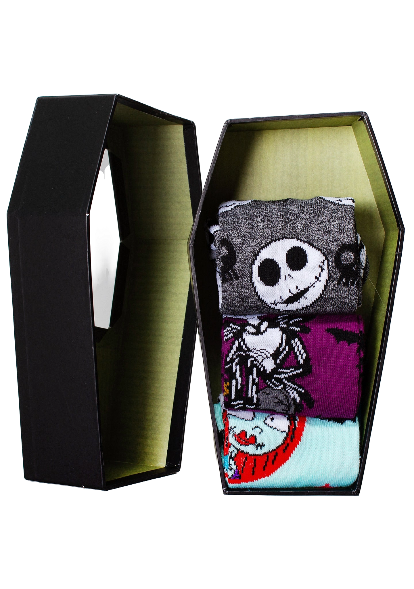 Bioworld Disney Nightmare Before Christmas Coffin 3PK Sock Gift Box Set
