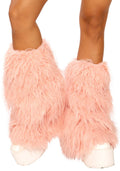  Fluffy Rose Mohair Faux Fur Leg Warmers