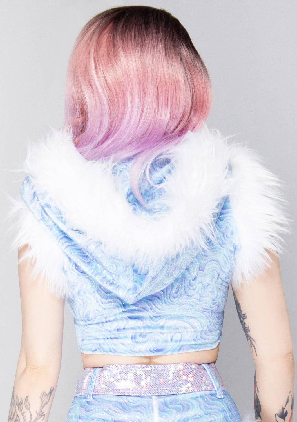 Frost Queen Hooded Crop Top