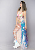  Cosmic Ice Teardrop Sequin Harness Gypsy Skirt