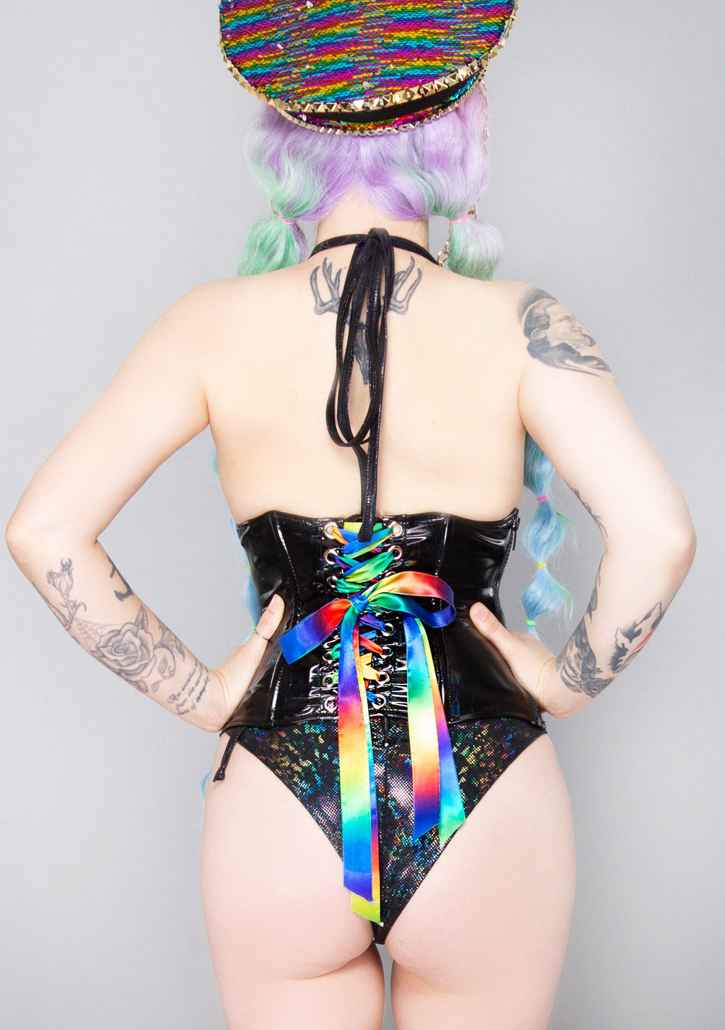  Dark Wonderland Vinyl Waist Cincher