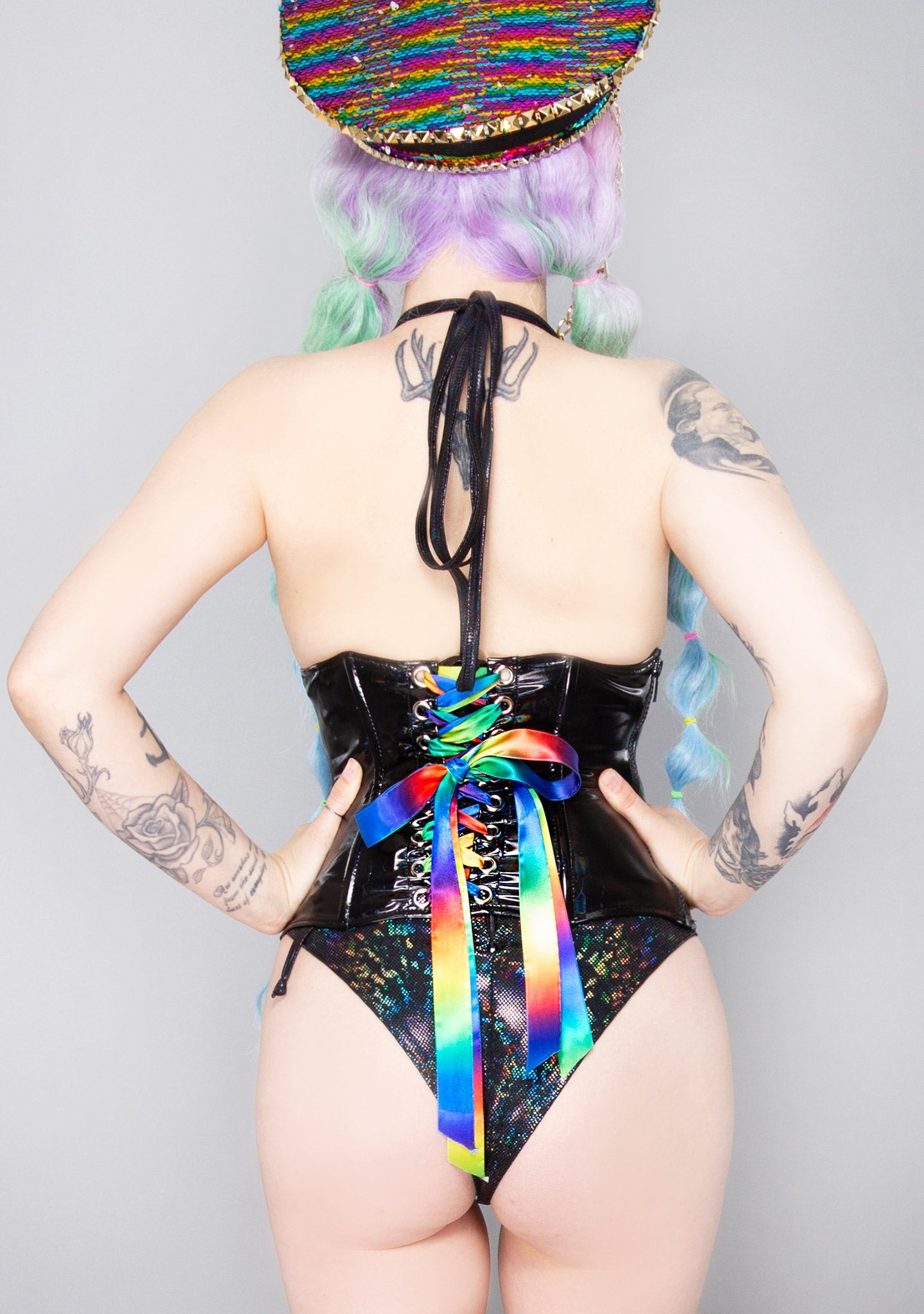  Dark Wonderland Vinyl Waist Cincher