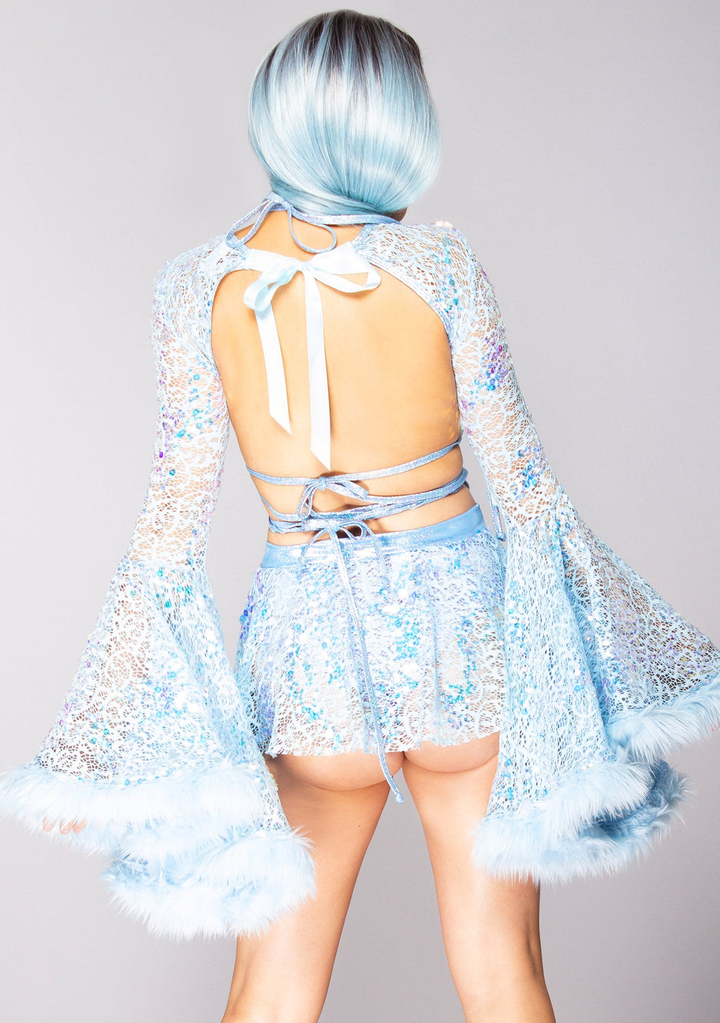  Ice Queen Sequin Bell Sleeve Shrug