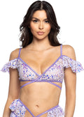  Fairy Tale Story Sequin Lace Ruffle Wrap Top