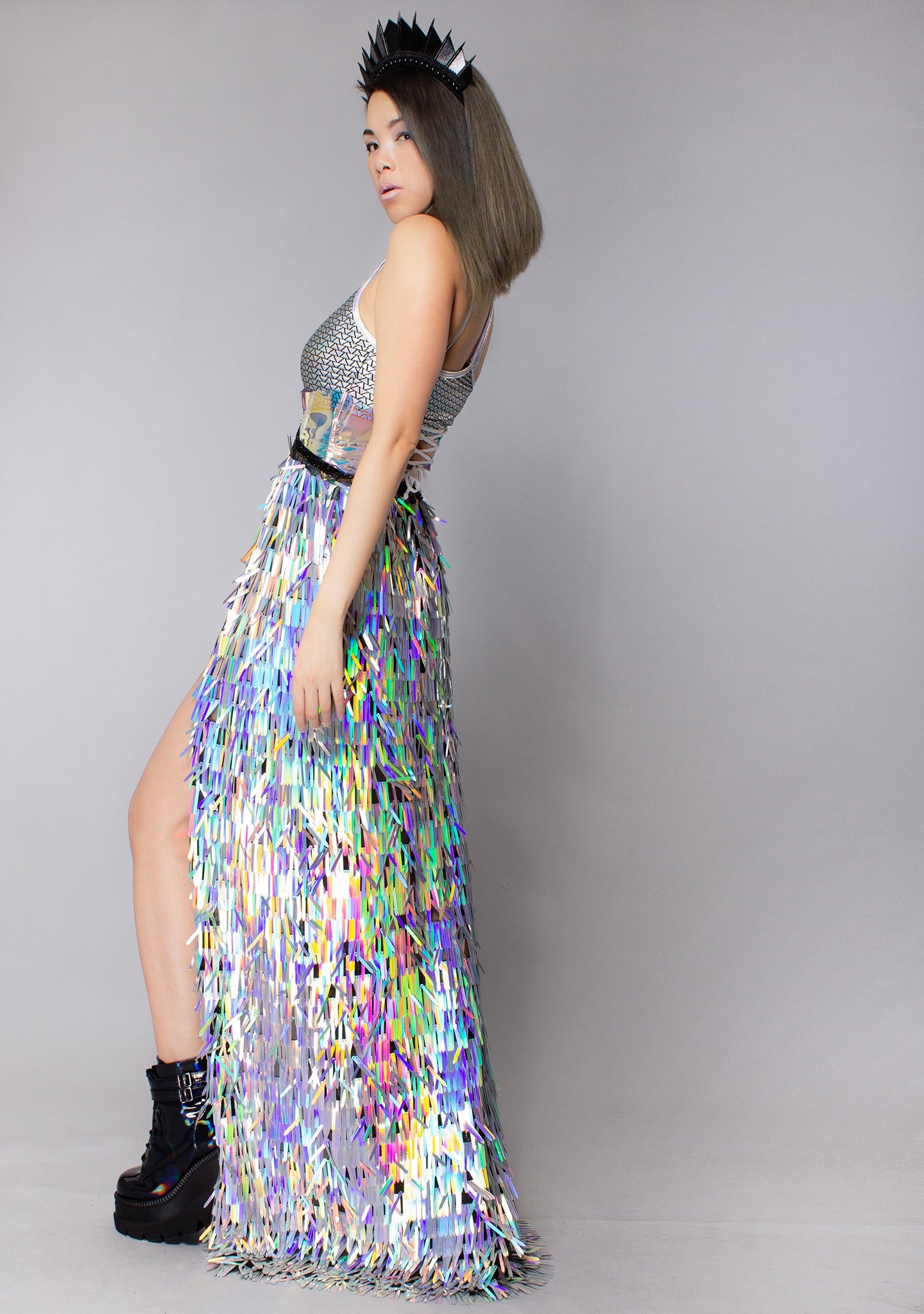  Knives Out Blade Sequin Harness Gypsy Skirt One Size