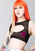  Wicked Dreams Mesh Keyhole Top In Black