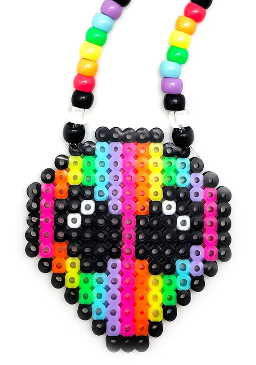  Alien Rainbow Rave Kandi Necklace