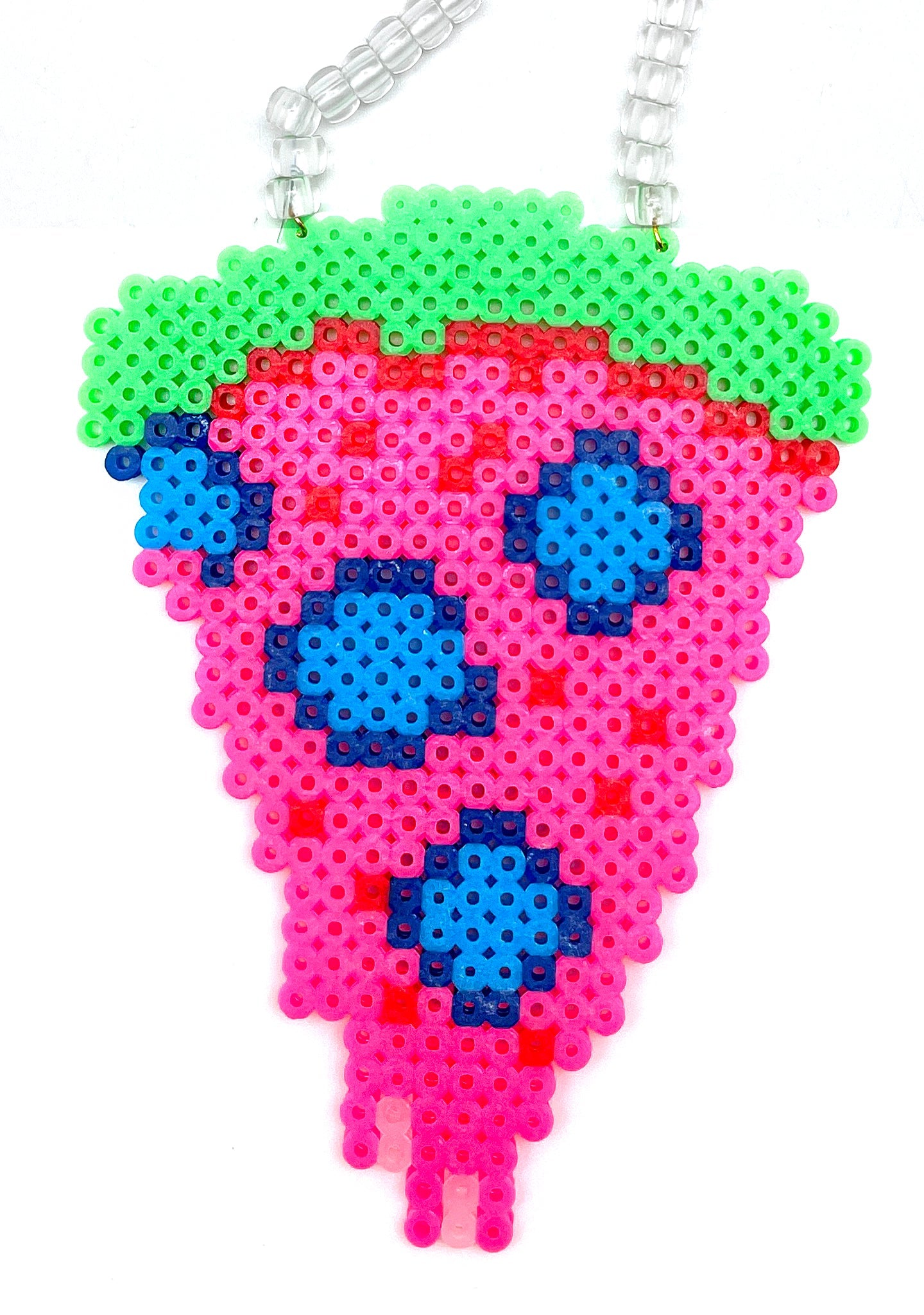  Cosmic Pizza Party UV Reactive Rave Kandi Necklace