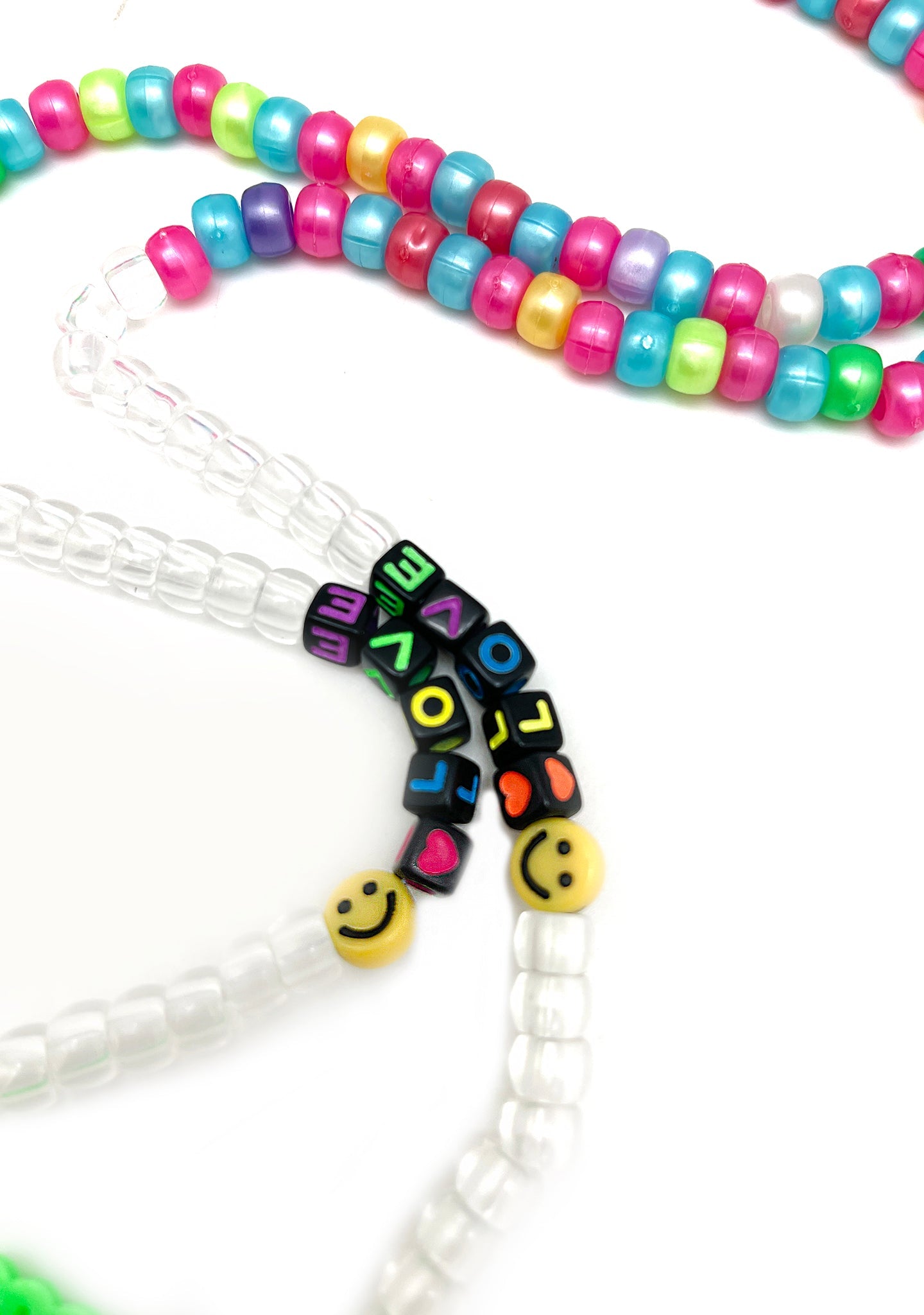  Cosmic Pizza Party UV Reactive Rave Kandi Necklace