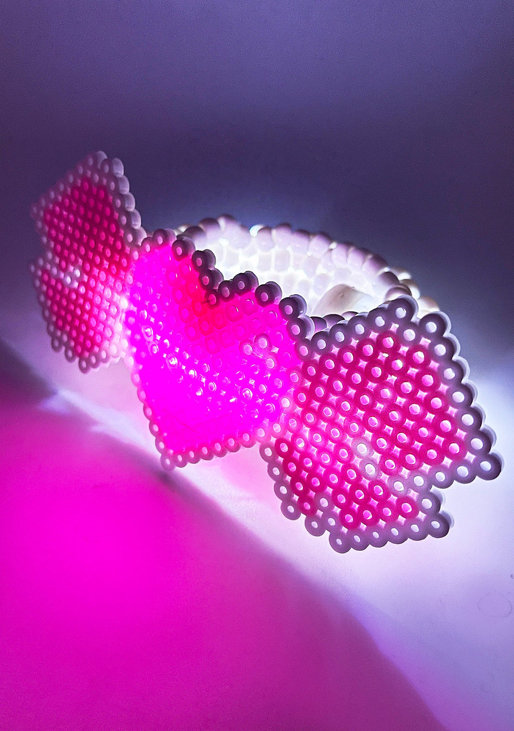  Cyber Hearts Light Up Pendant Rave Kandi Bracelet