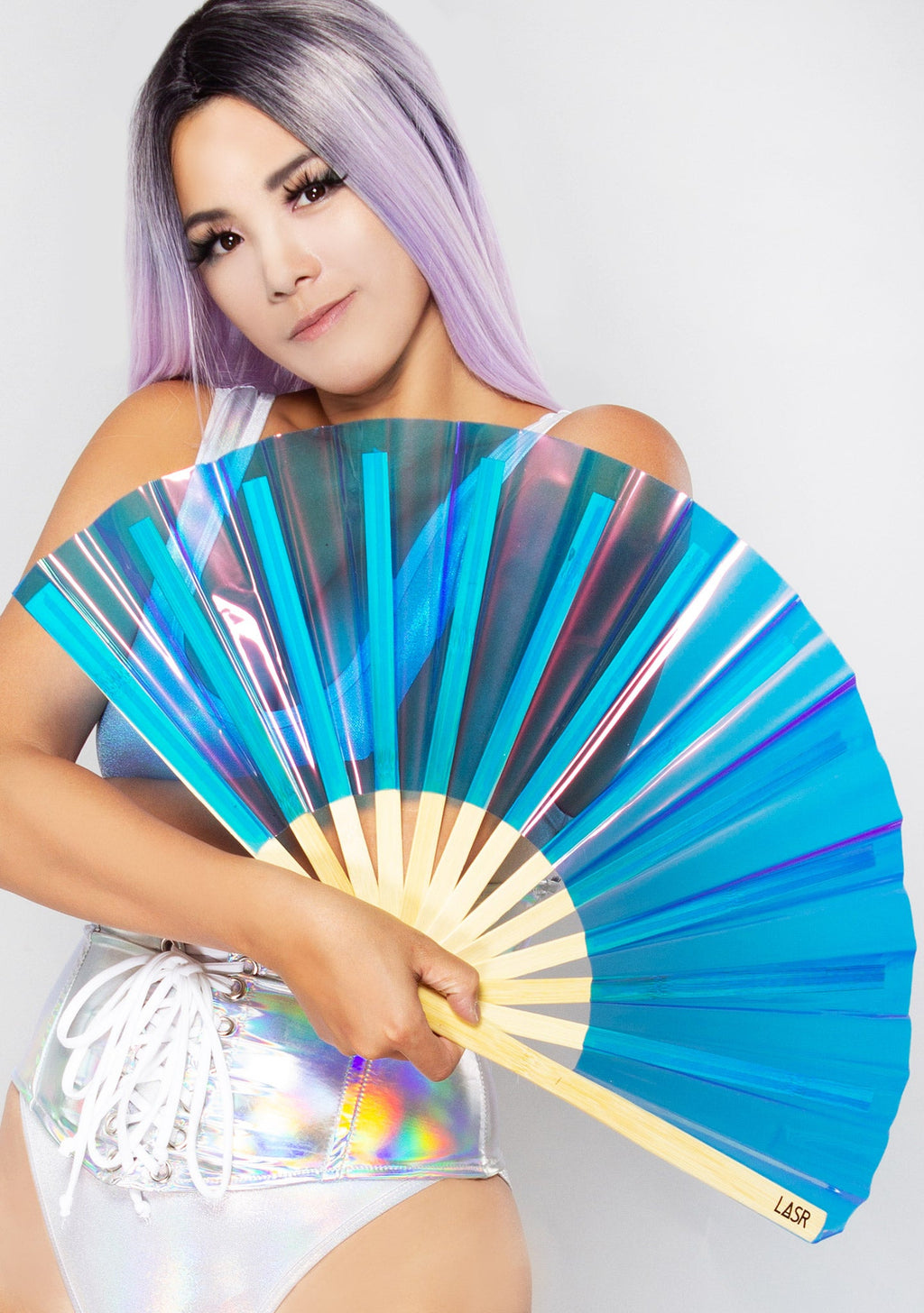  Dreamscape Iridescent Fluid Rave Fan