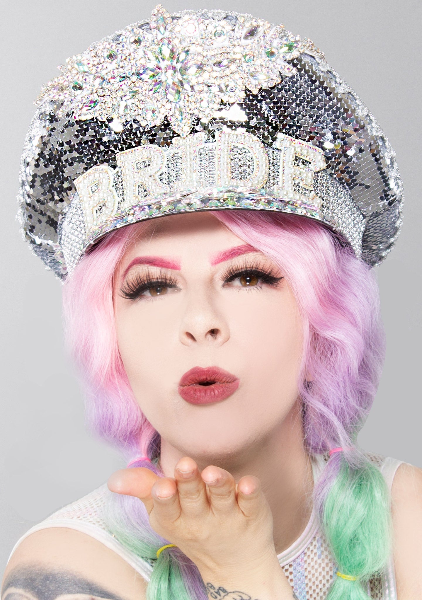 Electric Bride Sequin Captain Hat