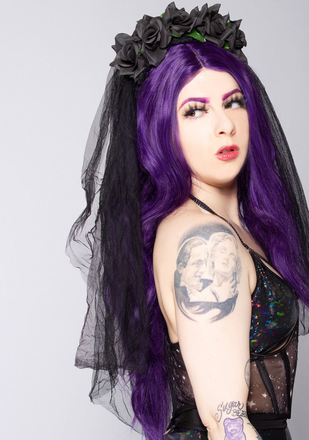  Until Death Rose Veil Crown