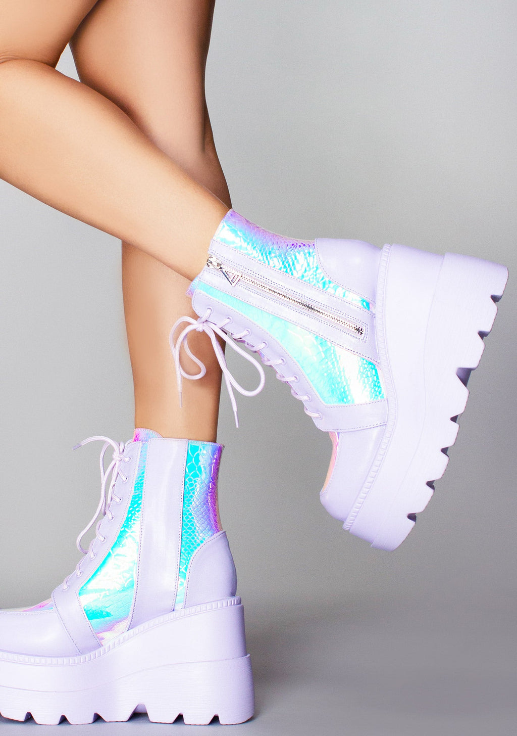  Fairy Kiss Lavender Platform Boots