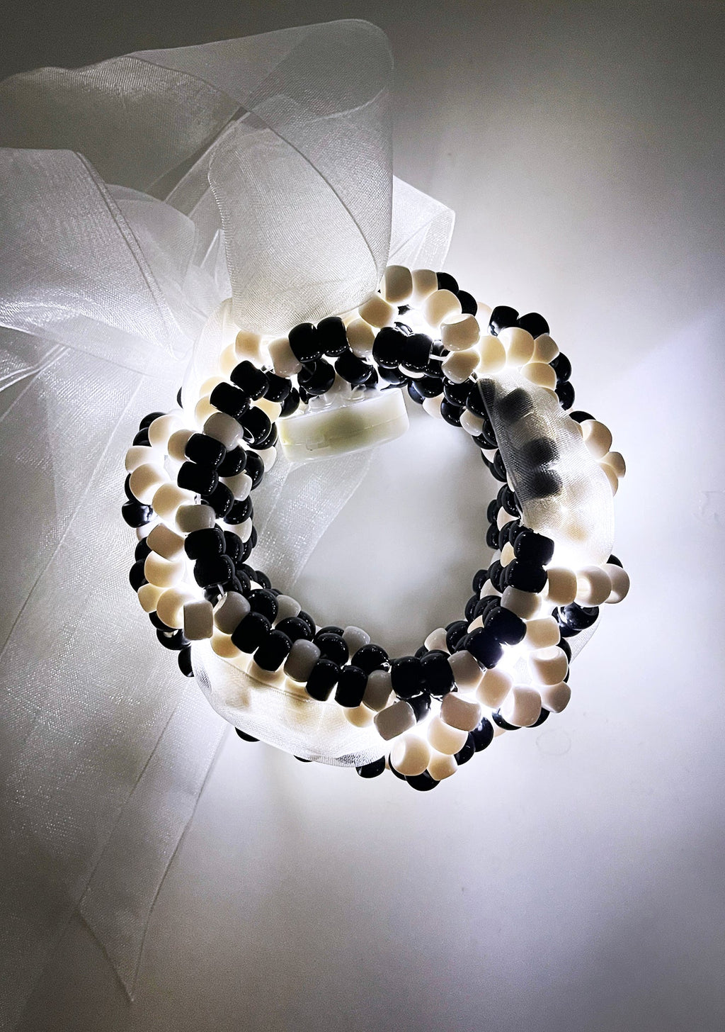  Gothitelle Lolita Light Up Ribbon Rave Kandi Bracelet