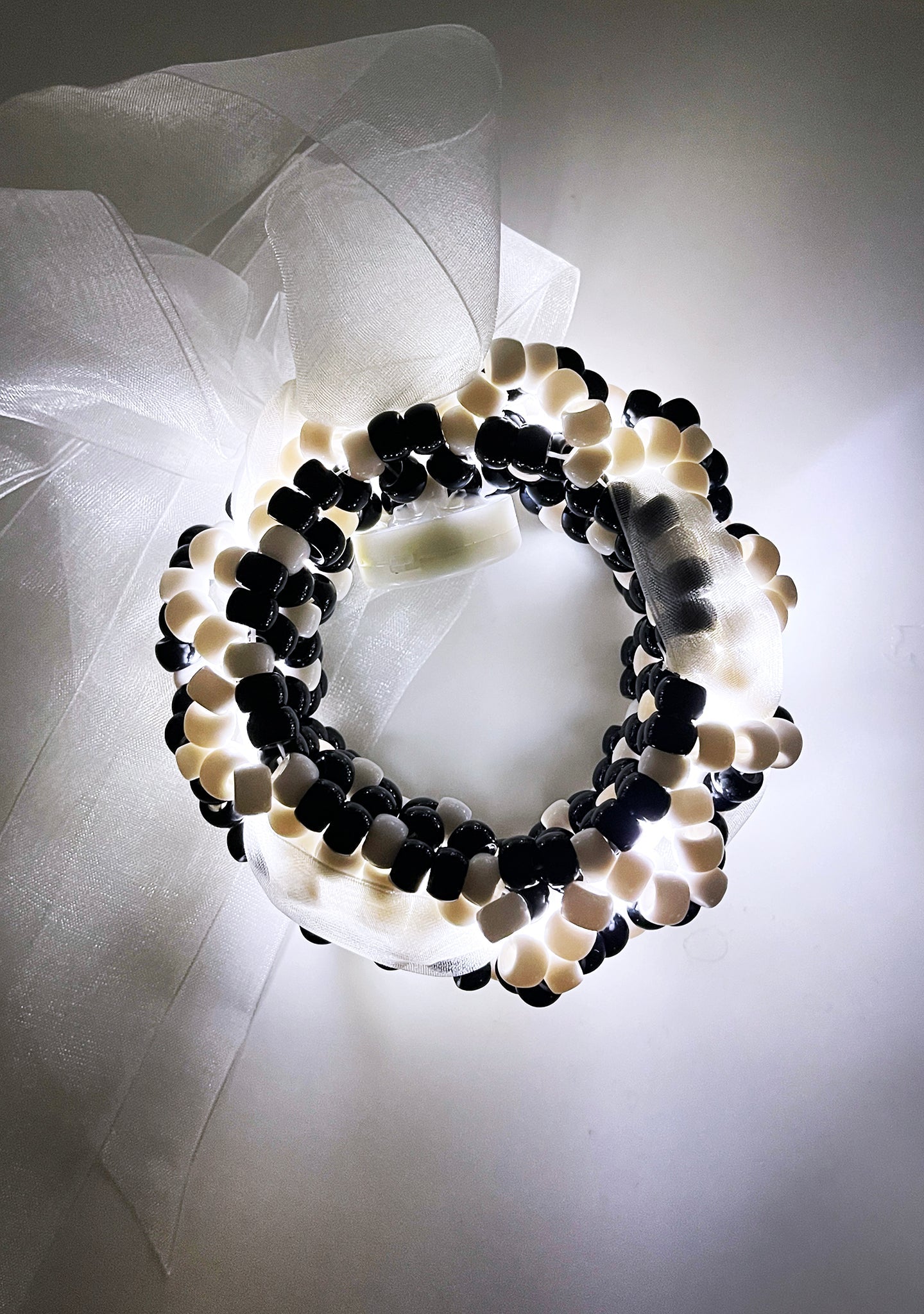  Gothitelle Lolita Light Up Ribbon Rave Kandi Bracelet