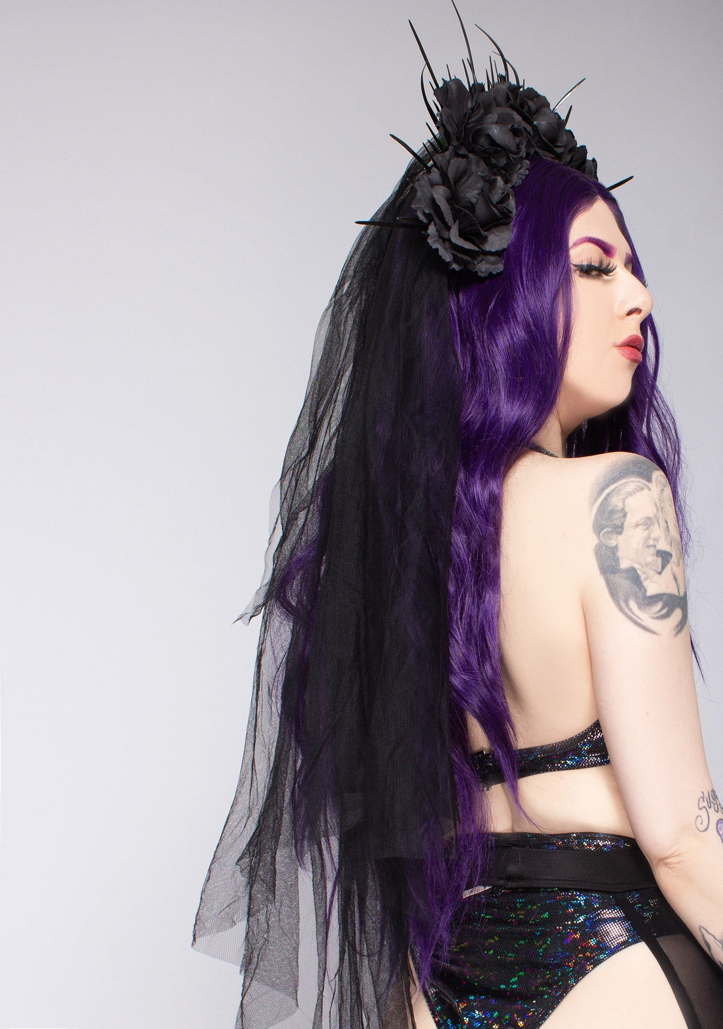  Nevermore Rose Veil Crown