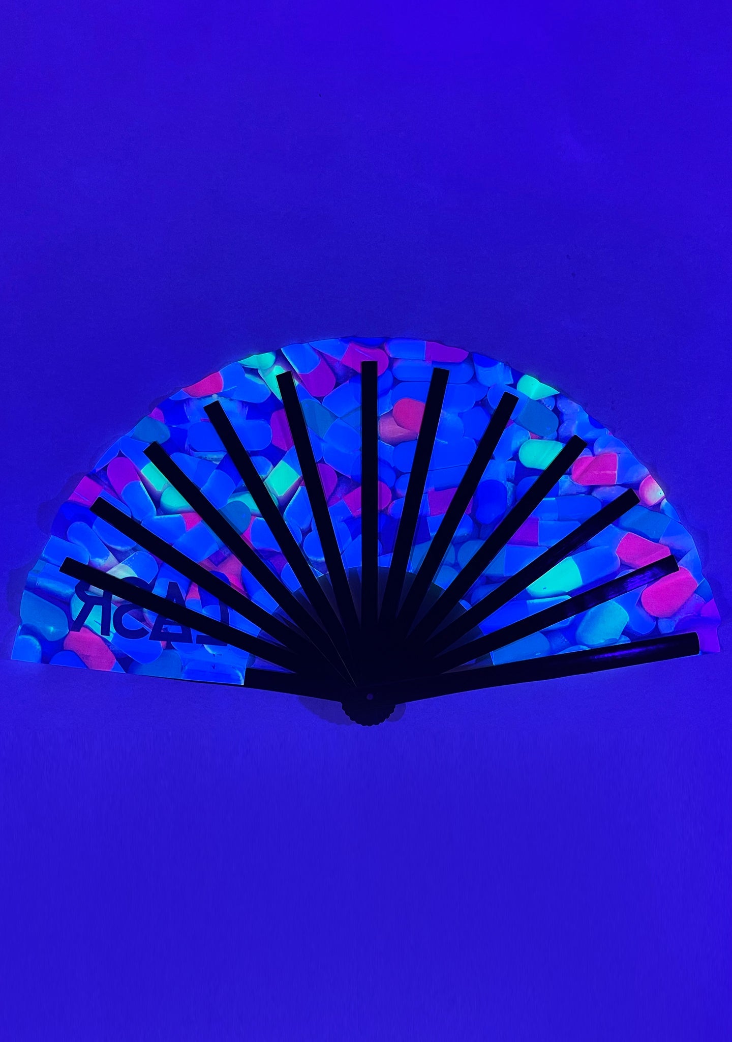  Happy Pills UV Reactive Rave Fan