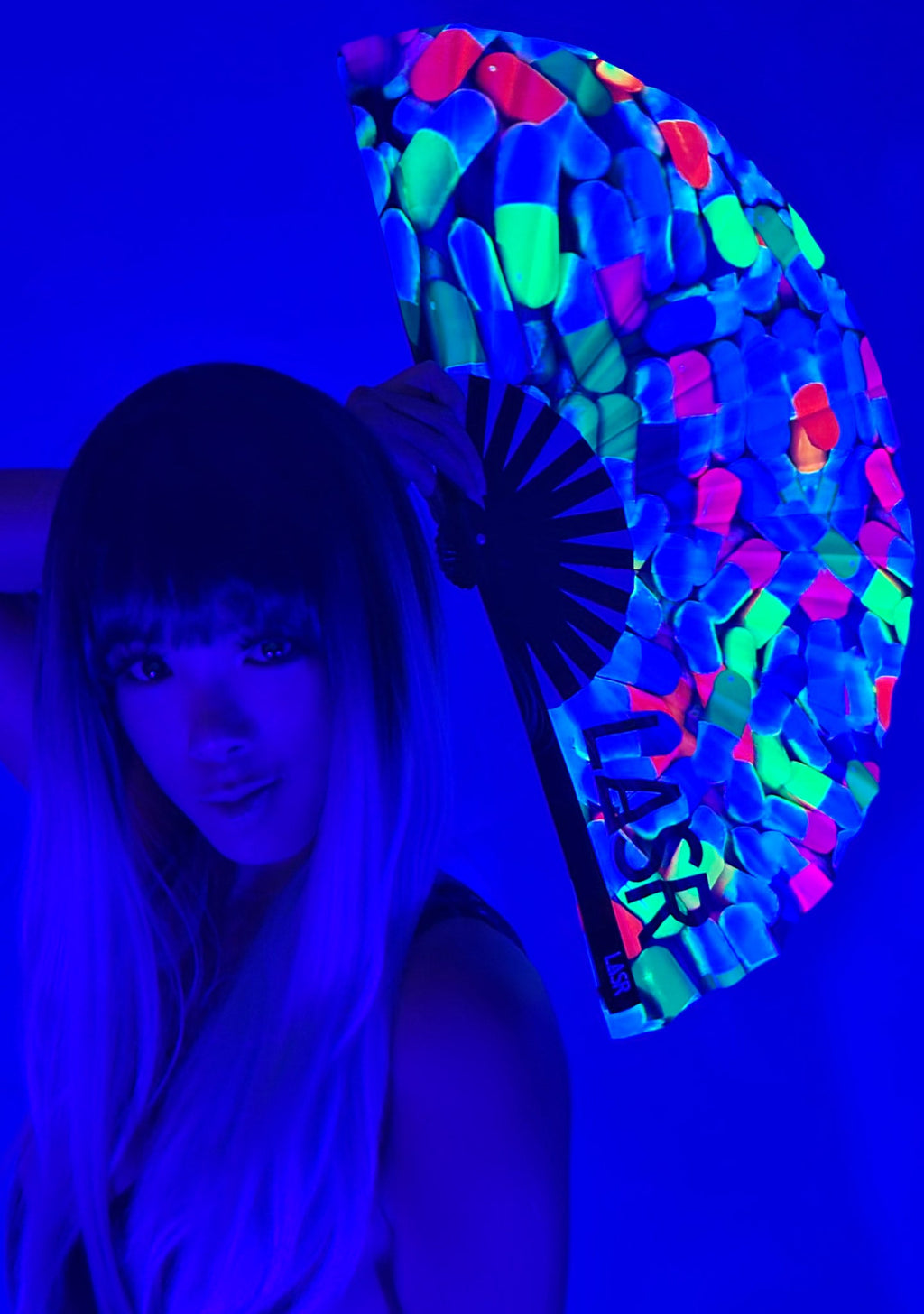  Happy Pills UV Reactive Rave Fan