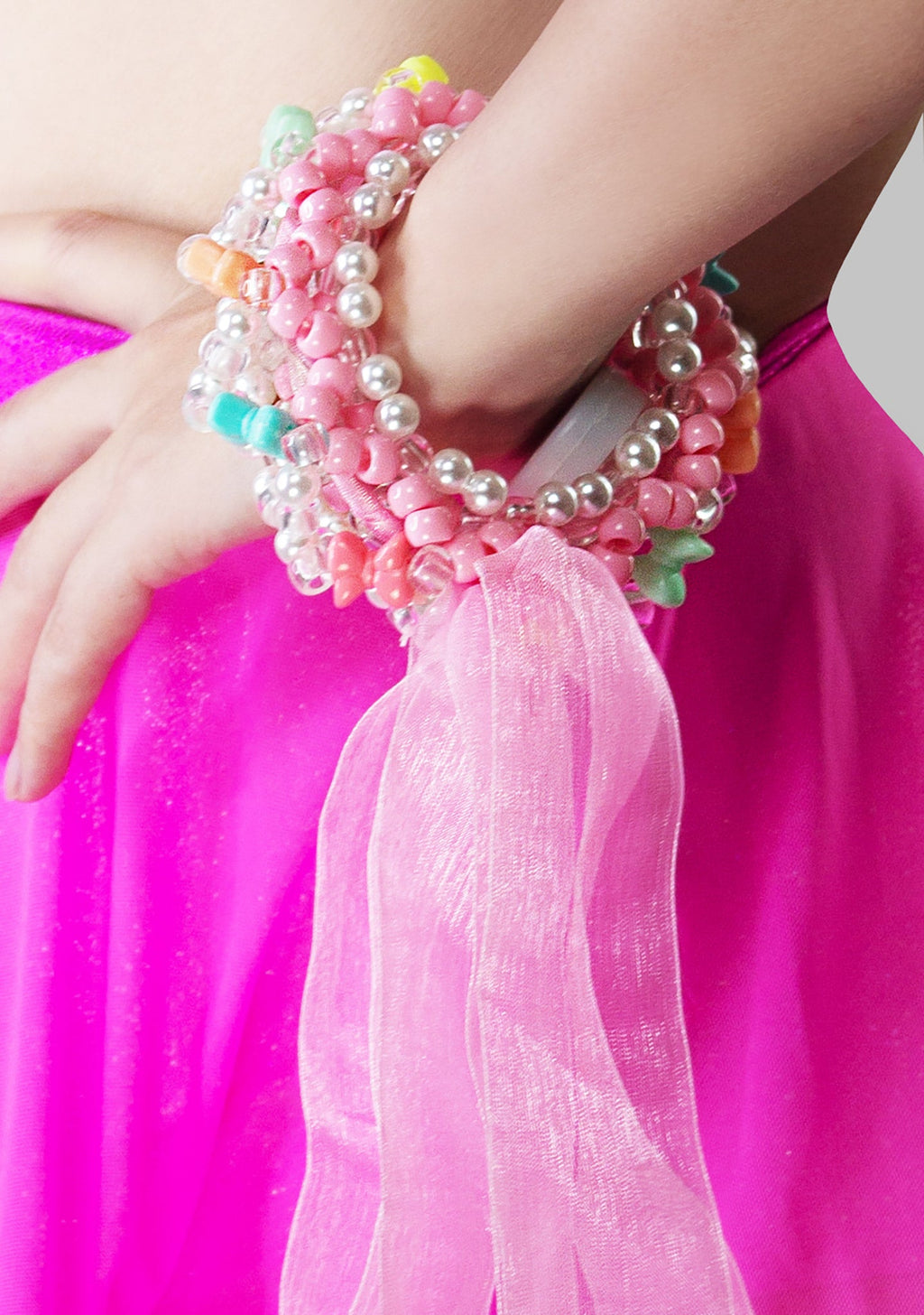  Kawaii Bubblegum Light Up Ribbon Rave Kandi Bracelet