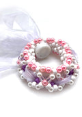  Lavender Luminous Light Up Ribbon Rave Kandi Bracelet